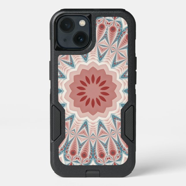 Striking Modern Kaleidoscope Mandala Fractal Art Otterbox iPhone Case (Back)