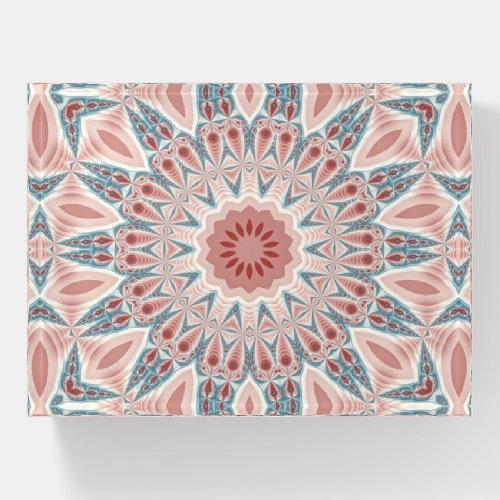 Striking Modern Kaleidoscope Mandala Fractal Art Paperweight