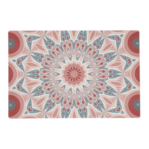 Striking Modern Kaleidoscope Mandala Fractal Art Placemat