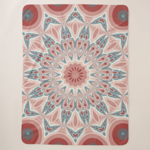 Striking Modern Kaleidoscope Mandala Fractal Art Sherpa Blanket