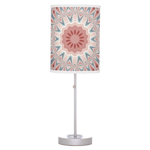 Striking Modern Kaleidoscope Mandala Fractal Art Table Lamp