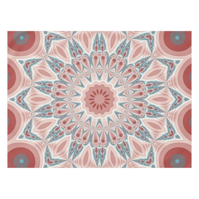 Striking Modern Kaleidoscope Mandala Fractal Art Tablecloth (Front (Horizontal))