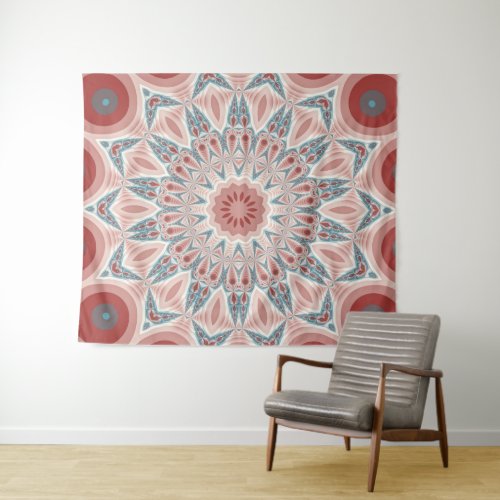 Striking Modern Kaleidoscope Mandala Fractal Art Tapestry