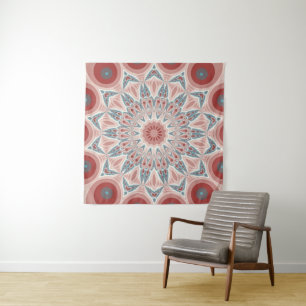 Striking Modern Kaleidoscope Mandala Fractal Art Tapestry