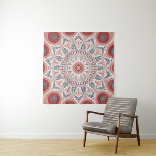 Striking Modern Kaleidoscope Mandala Fractal Art Tapestry