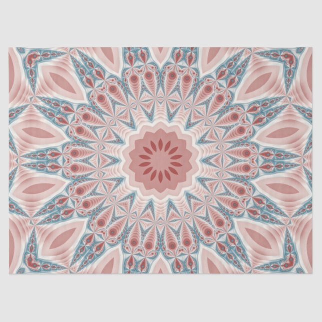 Striking Modern Kaleidoscope Mandala Fractal Art Tissue Paper (Front)
