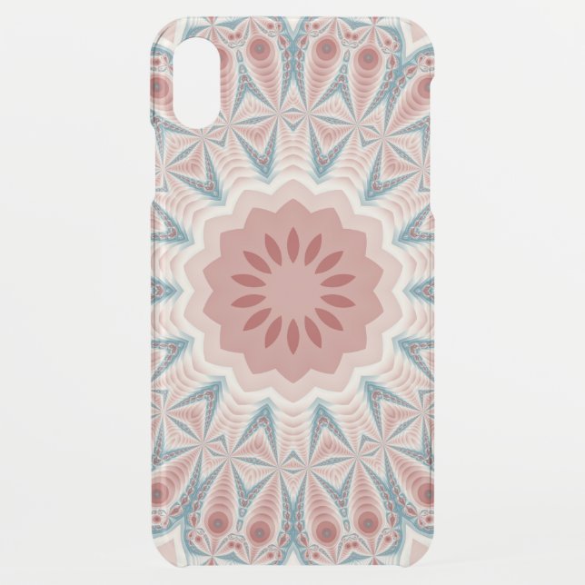 Striking Modern Kaleidoscope Mandala Fractal Art Uncommon iPhone Case (Back)