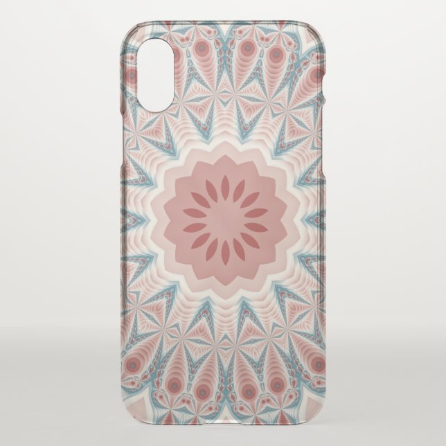 Striking Modern Kaleidoscope Mandala Fractal Art Uncommon iPhone Case (Back)