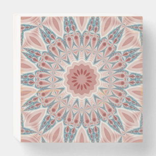 Striking Modern Kaleidoscope Mandala Fractal Art Wooden Box Sign