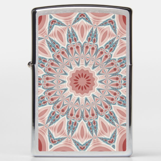 Striking Modern Kaleidoscope Mandala Fractal Art Zippo Lighter (Front)