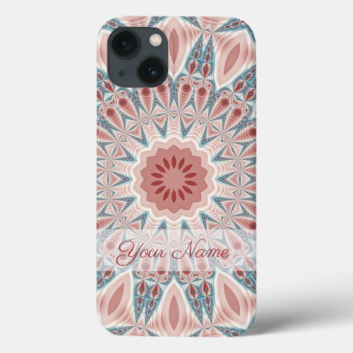 Striking Modern Kaleidoscope Mandala Fractal Name iPhone 13 Case
