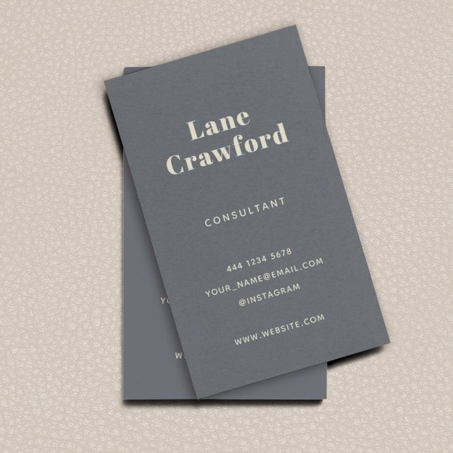Striking Modern Minimalist Dusty Blue Ivory Business Card (Creator Uploaded)