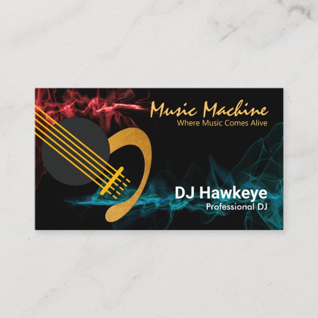 Striking Music Sound Waves Professional DJ Business Card (Front)