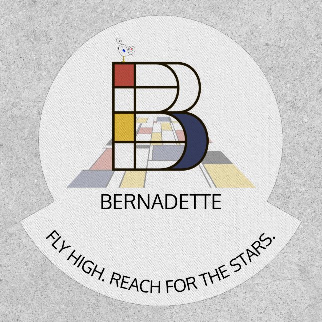 Striking Neoplasticism Art Monogram. Letter B Patch (Front)