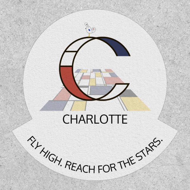 Striking Neoplasticism Art Monogram. Letter C Patch (Front)