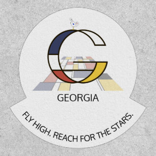 Striking Neoplasticism Art Monogram. Letter G Patch