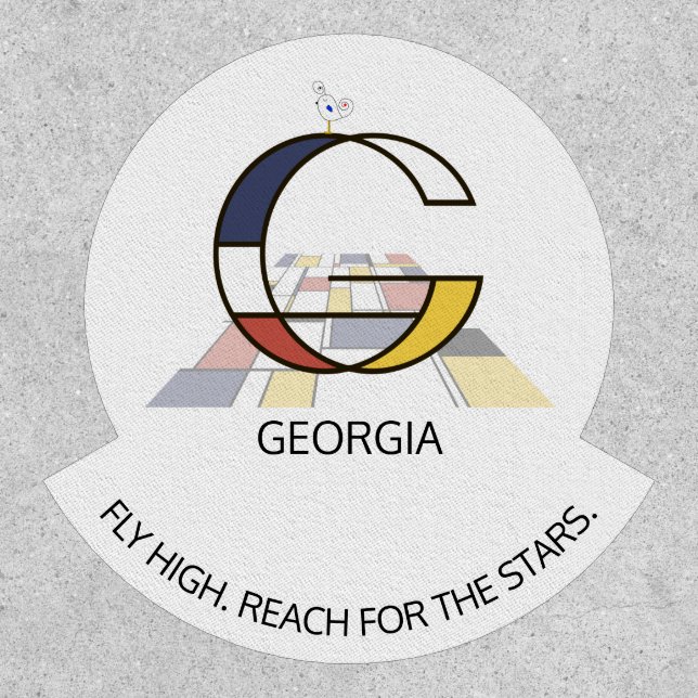 Striking Neoplasticism Art Monogram. Letter G Patch (Front)