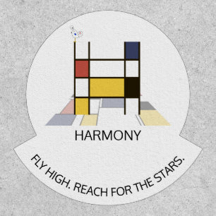 Striking Neoplasticism Art Monogram. Letter H Patch