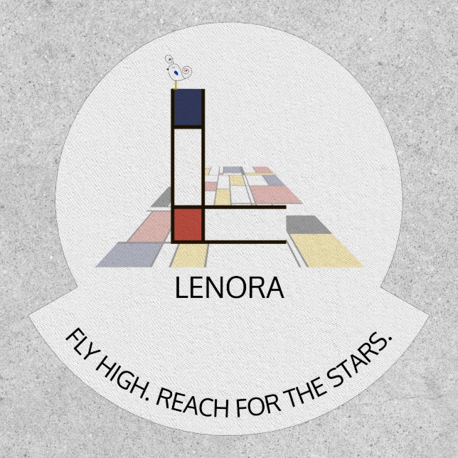 Striking Neoplasticism Art Monogram. Letter L Patch (Front)