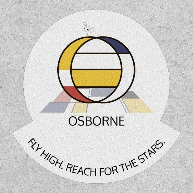 Striking Neoplasticism Art Monogram. Letter O Patch (Front)