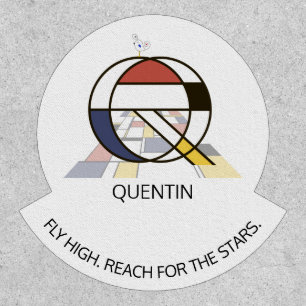  Striking Neoplasticism Art Monogram. Letter Q Patch