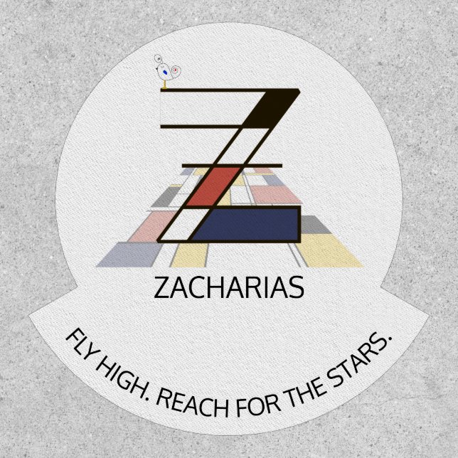 Striking Neoplasticism Art Monogram. Letter Z Patch (Front)