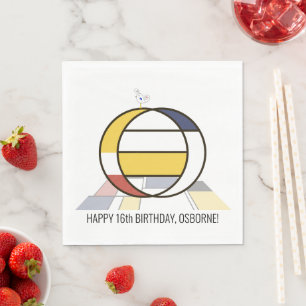 Striking Neoplasticism Style Monogram. Letter O Napkins