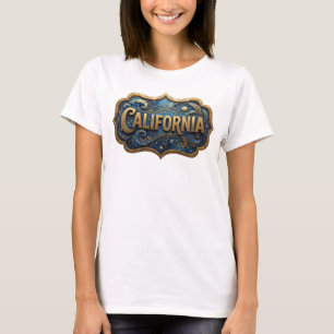 Striking Orange CALIFORNIA 3D Text Art T-Shirt