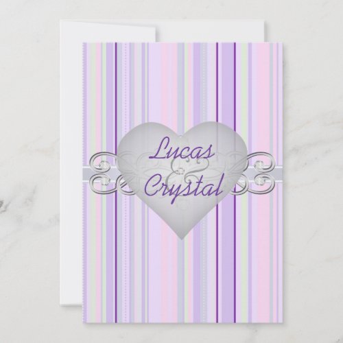 Striking Pastel Pinstripe Purple Invitation