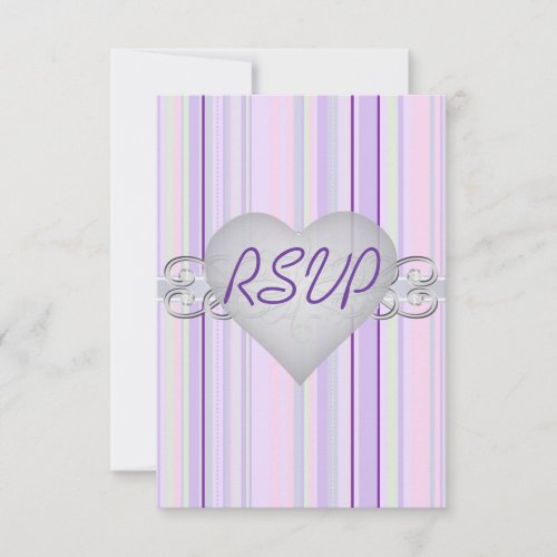 Striking Pastel Pinstripe Purple Rsvp Invitation