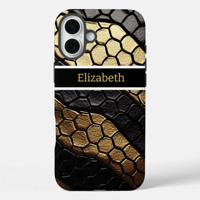 Striking patterns of a black and gold snake skin Case-Mate iPhone case (Back)