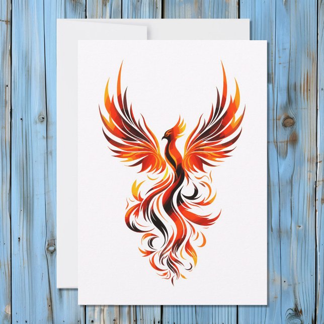 Striking Phoenix in Flames Vector Art Holiday Card (Creator Uploaded)