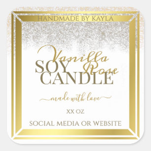 Striking Product Packaging Labels White and Gold