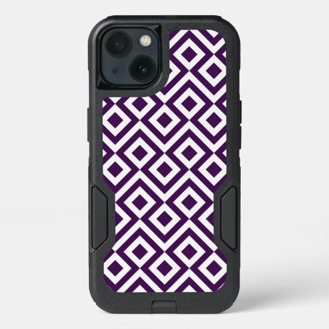 Striking Purple and White Meander Otterbox iPhone Case (Back)