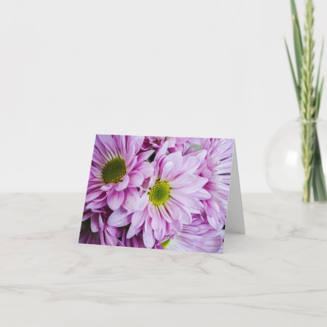 Striking Purple Daisies Card (Front)