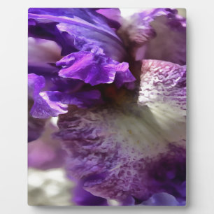 Striking Purple, Violet and Mauve Iris Abstract Plaque