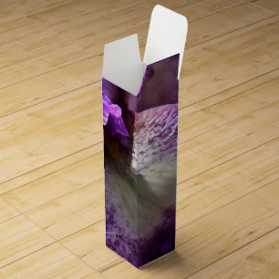 Striking Purple, Violet and Mauve Iris Abstract Wine Gift Box