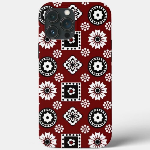Striking Red and Black Geometric Design iPhone 13 Pro Max Case