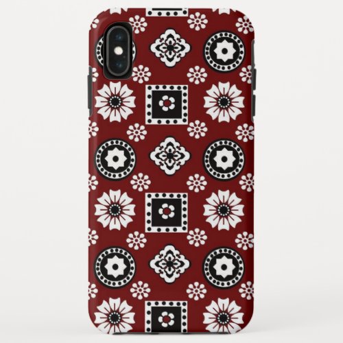 Striking Red and Black Geometric Design iPhone XS Max Case