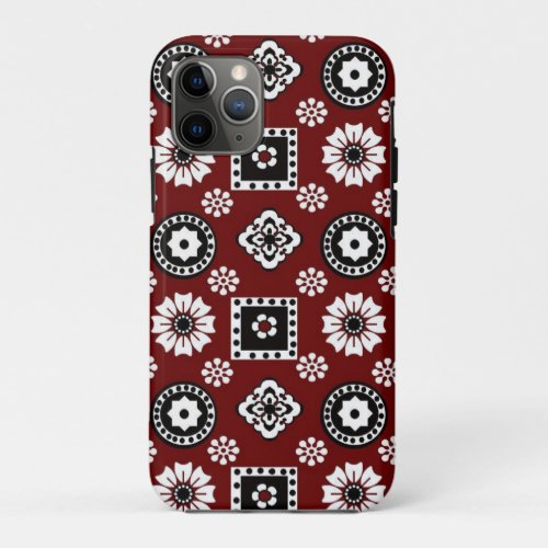 Striking Red and Black Geometric Design iPhone 11 Pro Case