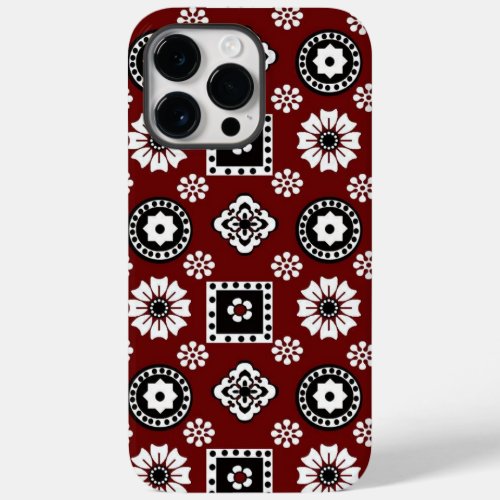Striking Red and Black Geometric Design Case_Mate iPhone 14 Pro Max Case