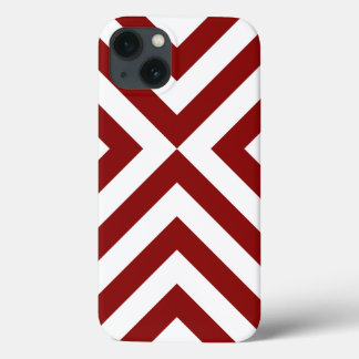 Striking Red and White Chevrons iPhone 13 Case