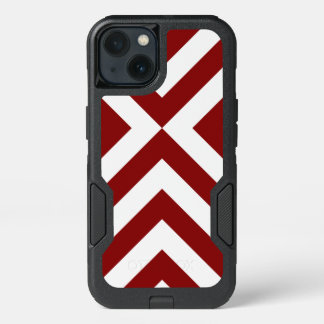 Striking Red and White Chevrons iPhone 13 Case