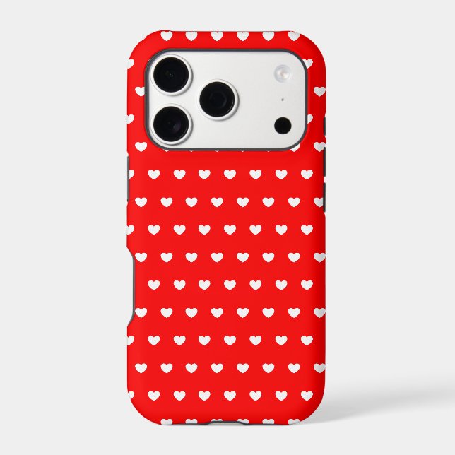Striking Red And White Hearts Pattern Case-Mate iPhone Case (Back)