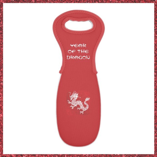 Striking Red and White Year of the Dragon  Wine Bag (Creator Uploaded)