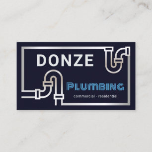 Striking Retro Silver Pipe Border Business Card