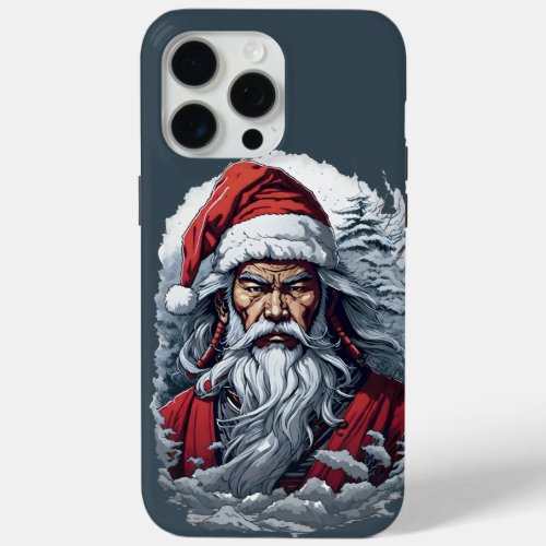 Striking Samurai Santa Claus iPhone 15 Pro Max Case