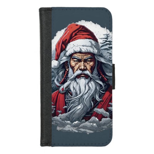 Striking Samurai Santa Claus iPhone 87 Wallet Case