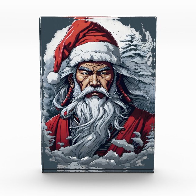 Striking Samurai Santa Claus Photo Block (Front)