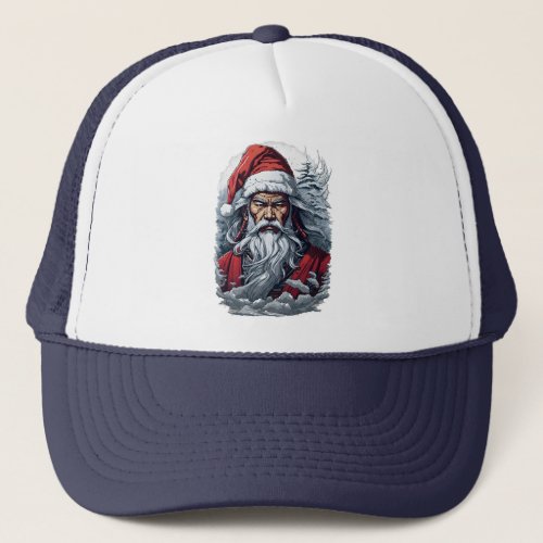 Striking Samurai Santa Claus Trucker Hat